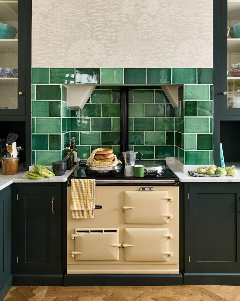 green backsplash tiles kitchen